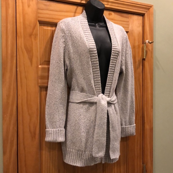 Levi’s Wide Belted Light Grey Cardigan Sweater - Picture 4 of 11